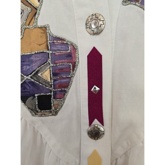 Vintage Western Jacket Southwestern Aztec Appliqué by Scottsdale Images Size S - Picture 3 of 8